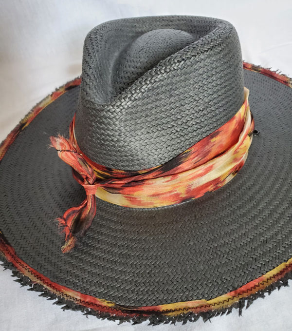 custom hat with silk band